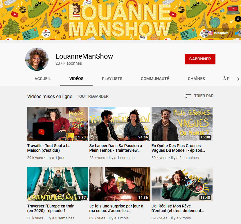 Top 10 des YouTubeurs Humour 7 LouanneManShow Youtube