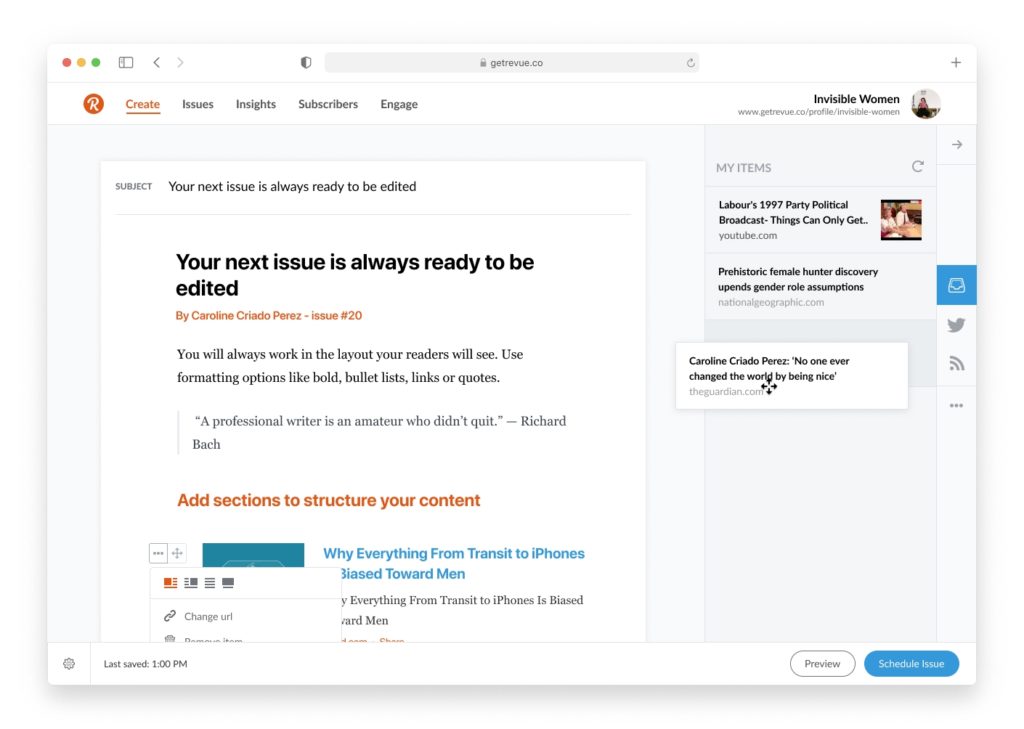 twitter revue newsletter