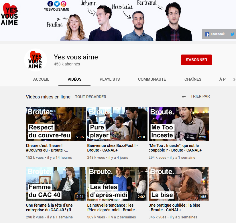 Top 10 des YouTubeurs Humour 10 yes vous aime youtube