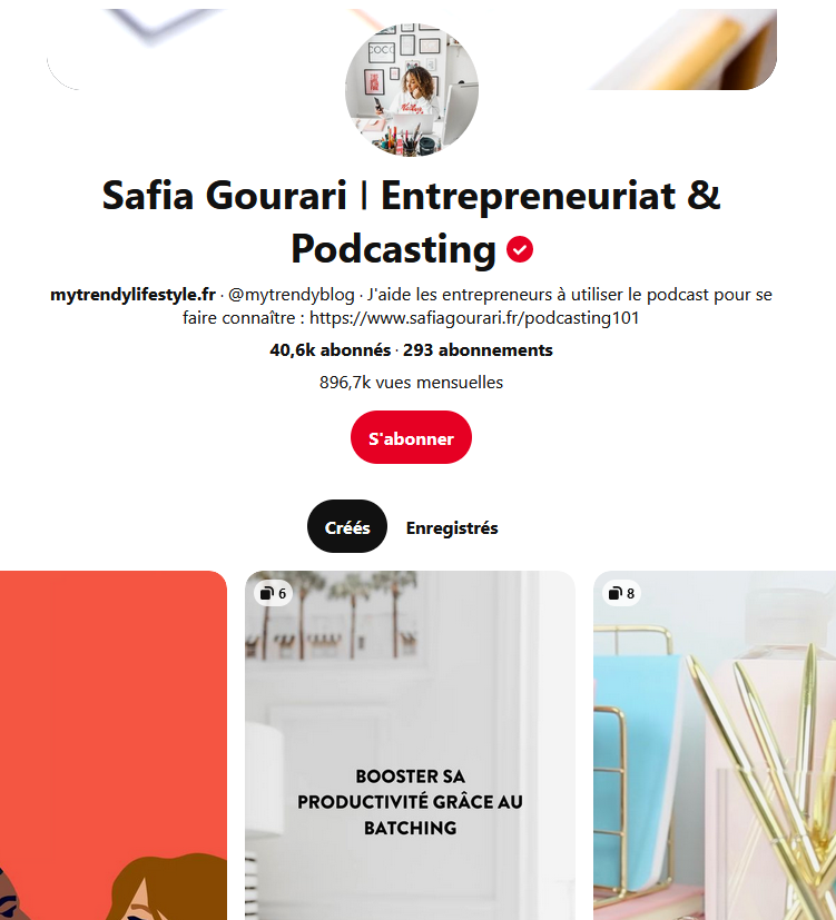 Top 10 des créateurs sur Pinterest 6 Safia Gourari Pinterest