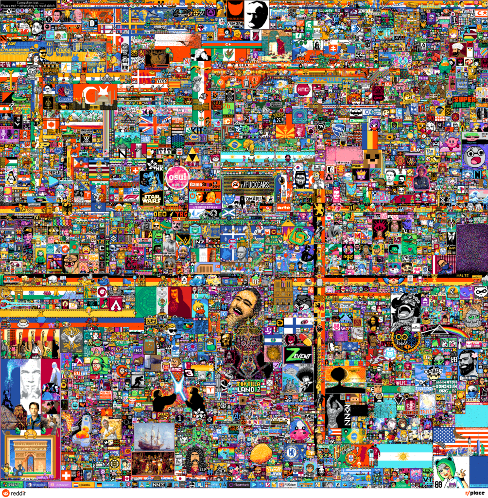L'œuvre collaborative réalisée sur Reddit
